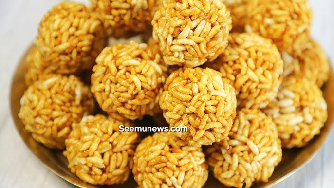 Murmura Laddu Recipe | Easy Puffed Rice Laddu at Home. घर पर बनाएं हेल्दी और कुरकुरा मुरमुरा लड्डू रेसिपी 